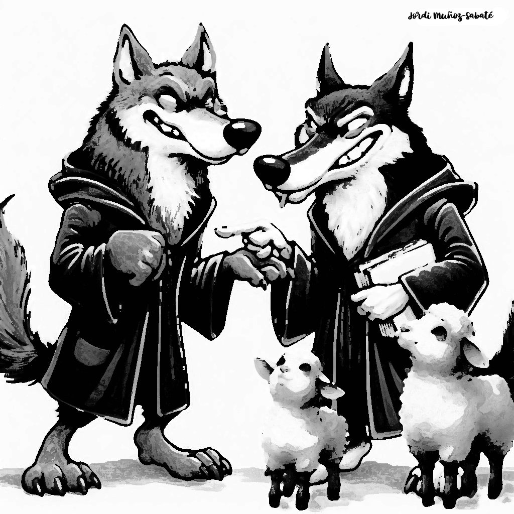 Los dos mlobos litigantes